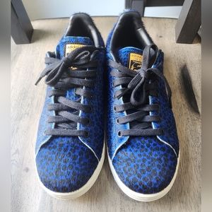 Adidas Stan Smith Blue Cheetah Design With Real Calf Hair Size 7